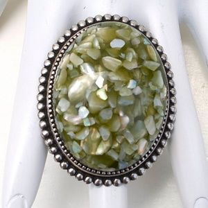 GASOLINE GLAMOUR OLIVE SHELL RING